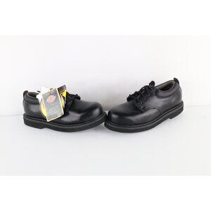 Deadstock Vintage Y2K Dickies Mens 10 Steel Toe Leather Oxford Work Shoes Black